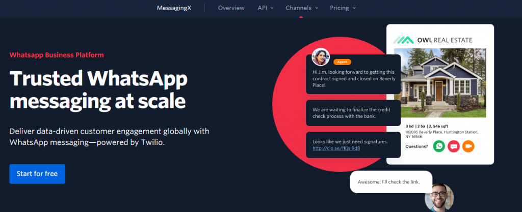 Twilio's WhatsApp Business API- Website Page