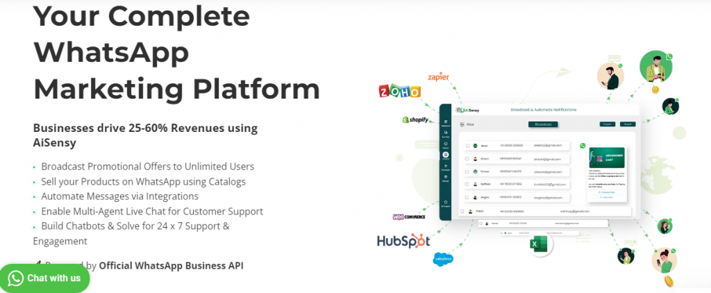 AiSensy's WhatsApp Business API- Website Page