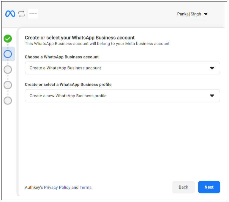 Choose WhatsApp Business Account