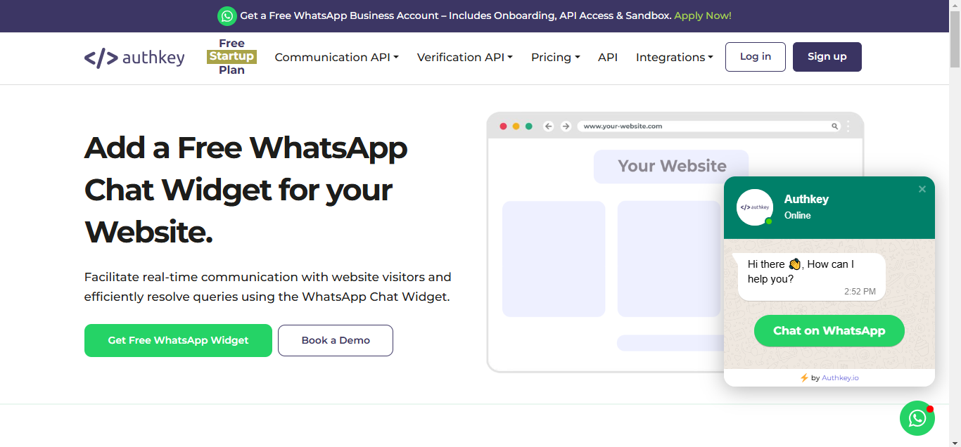 Add a free WhatsApp chat widget