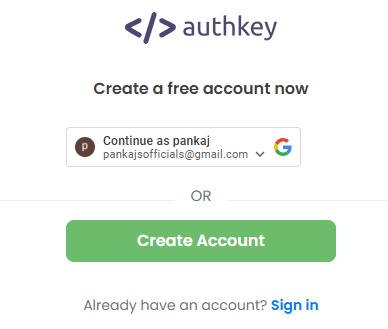 Authkey's Signup