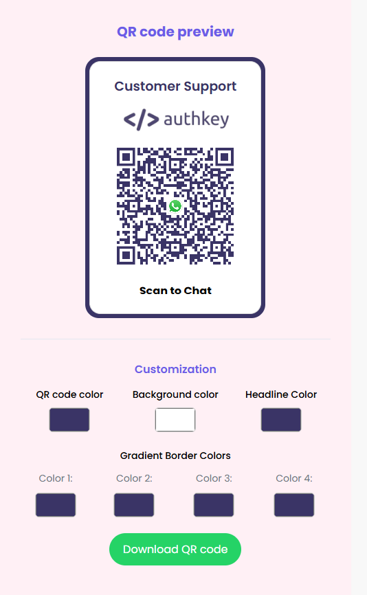 Customization of WhatsApp QR Widget