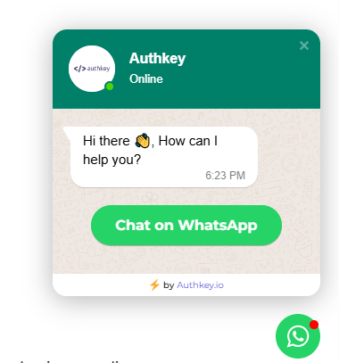 authkey's WhatsApp Widget