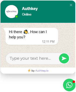 Authkey's WhatsApp Chat Button