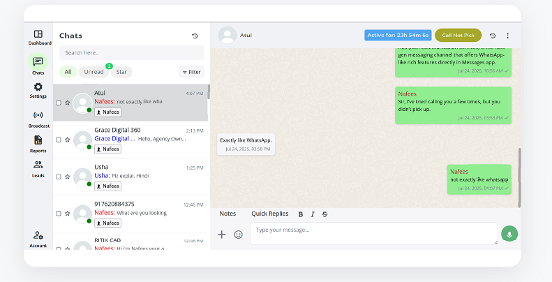 WhatsApp Chat button to WhatsApp CRM Chat Inbox.