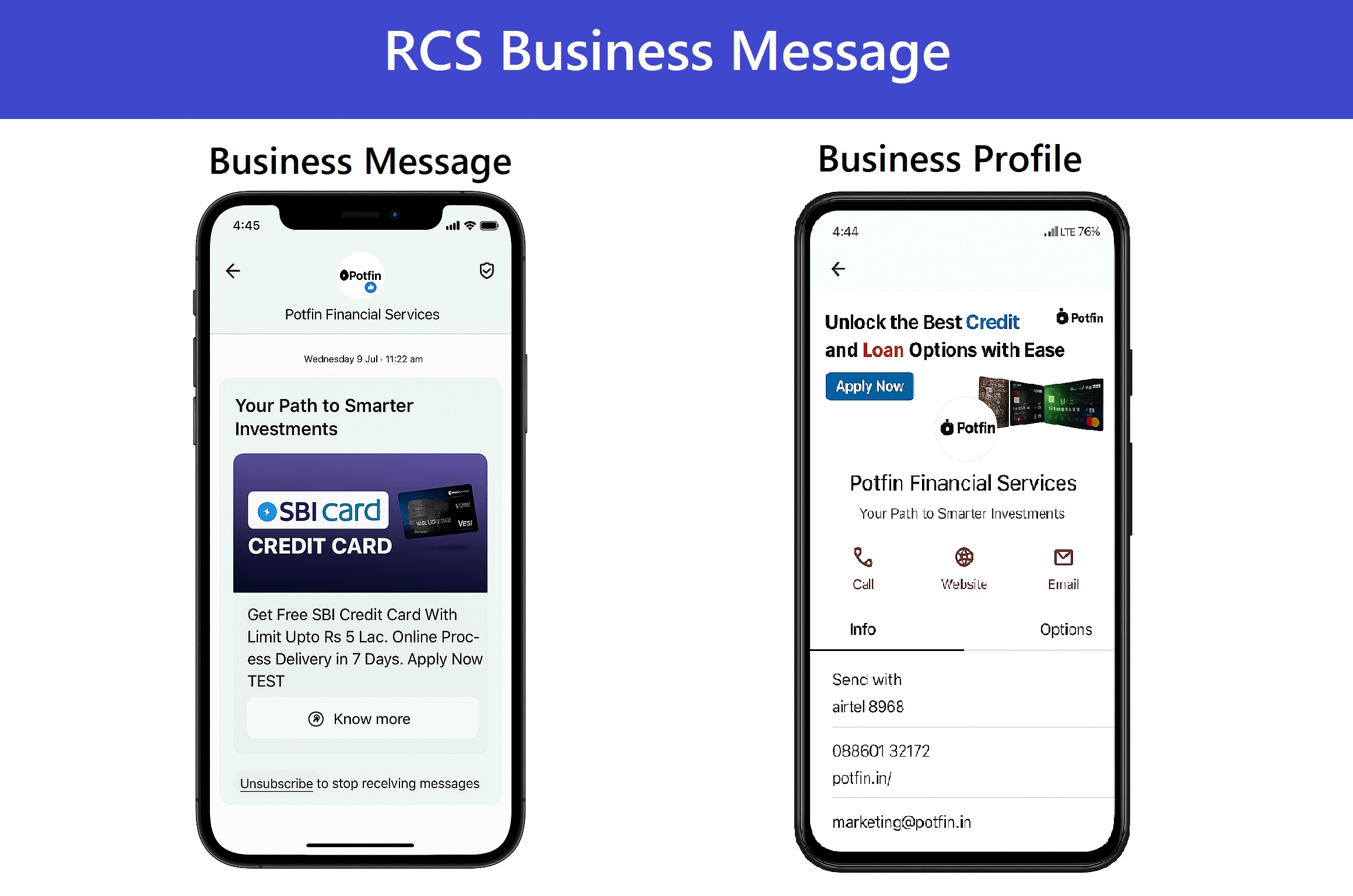 RCS Business Message and Business Profile.