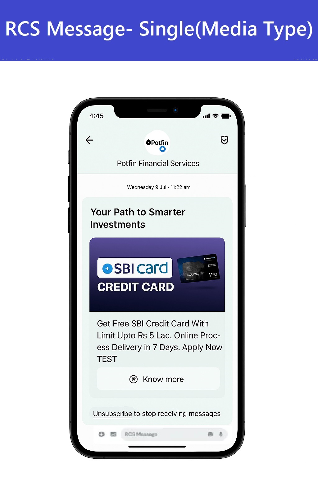 RCS Message With Media and Button