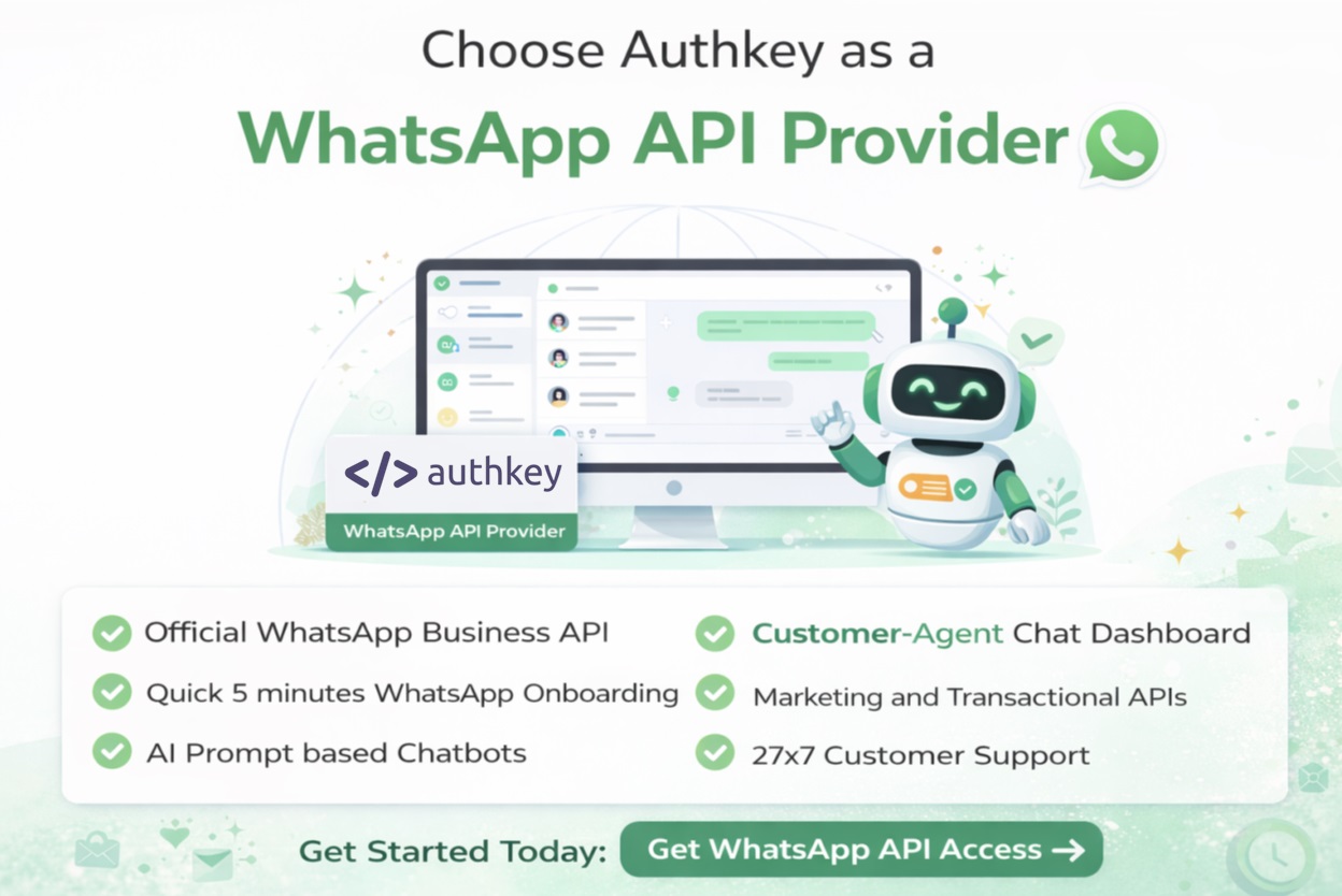 Image shows the features of choosing Authkey as WhatsApp API provider