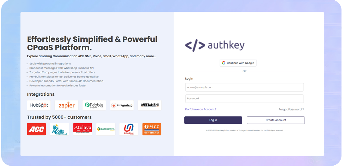 Create Your Authkey Account