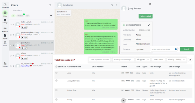 Centralized WhatsApp Data